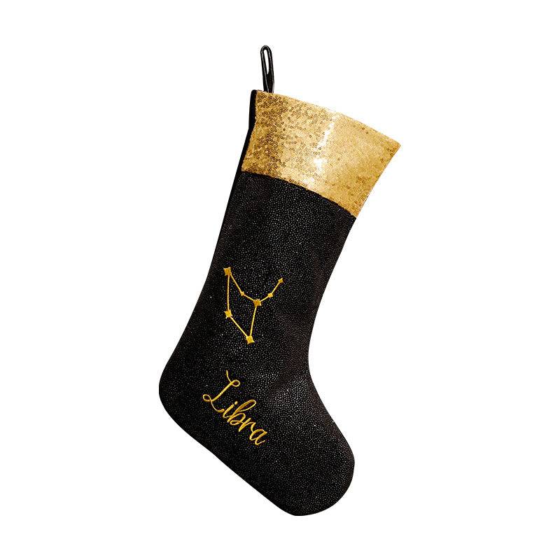 Black Zodiac Christmas Socks – Ornament Display Piece & Holiday Decoration