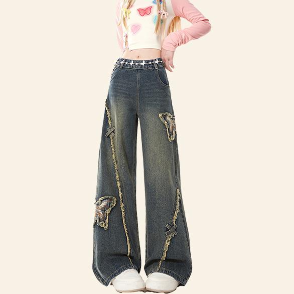 Side-zip wide-leg pants