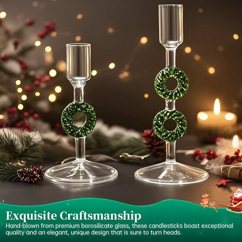 Nordic Borosilicate Glass Candle Holder, Christmas T for Homeree Tabletop Decor