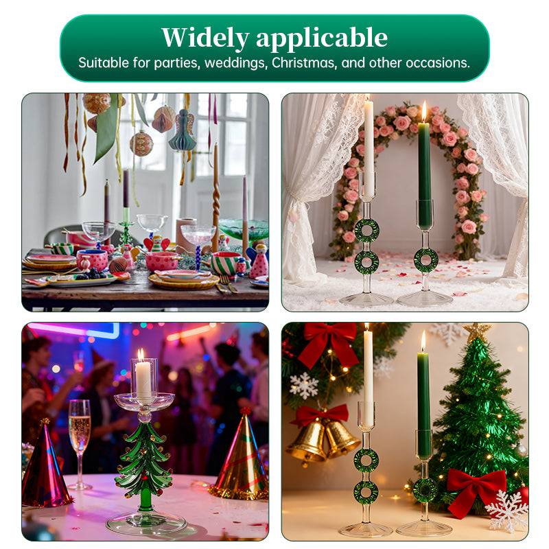 Nordic Borosilicate Glass Candle Holder, Christmas T for Homeree Tabletop Decor