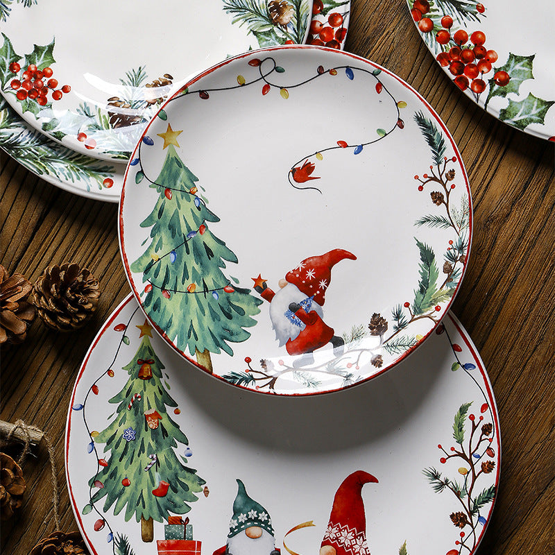 Christmas Themed Ceramic Dinner Plate