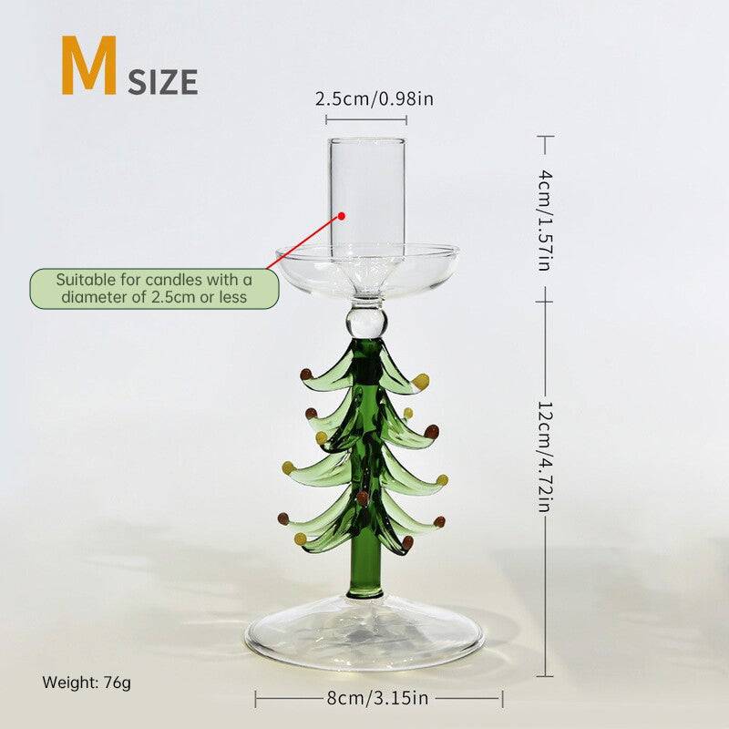 Nordic Borosilicate Glass Candle Holder, Christmas T for Homeree Tabletop Decor