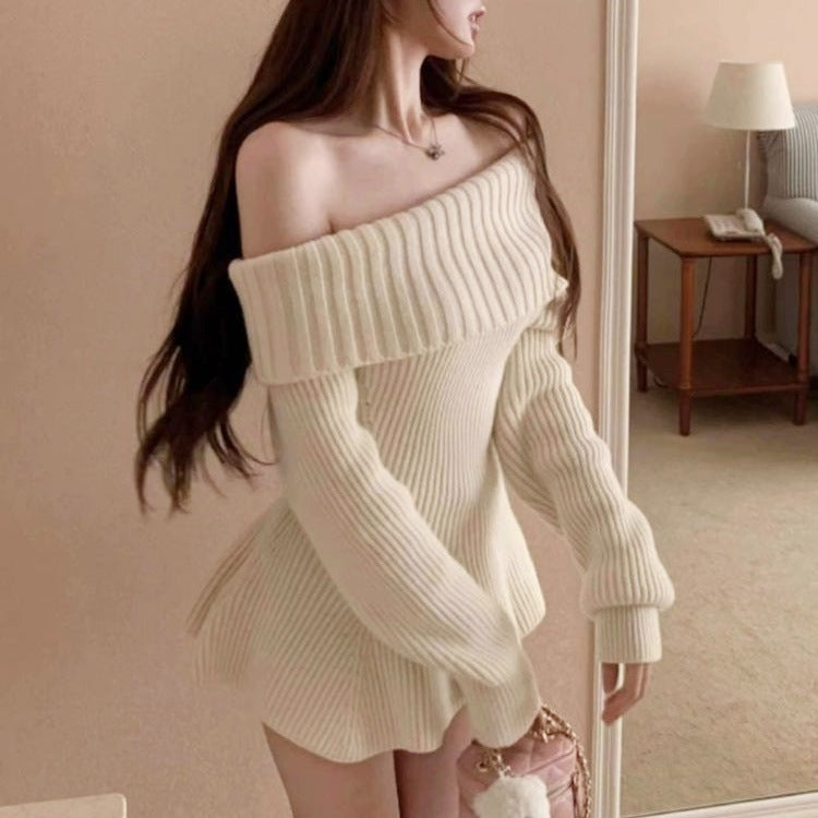 Shoulder Ruffled Hem Sweater