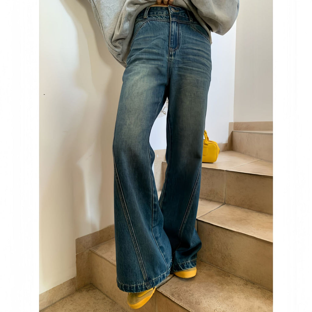 High waisted wide leg jeans