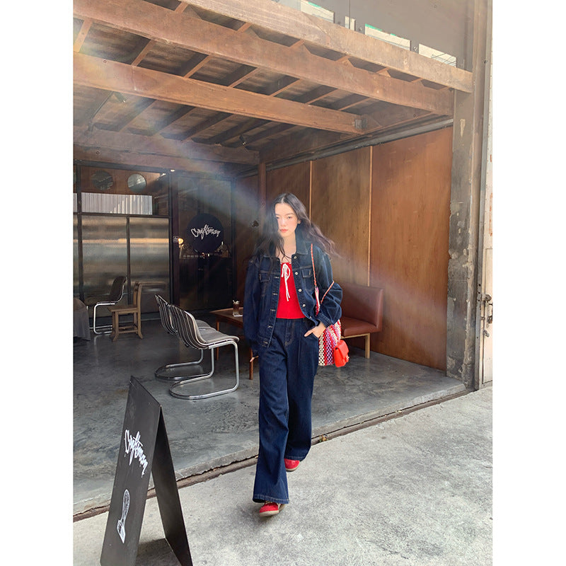 High waisted slightly flared jeans