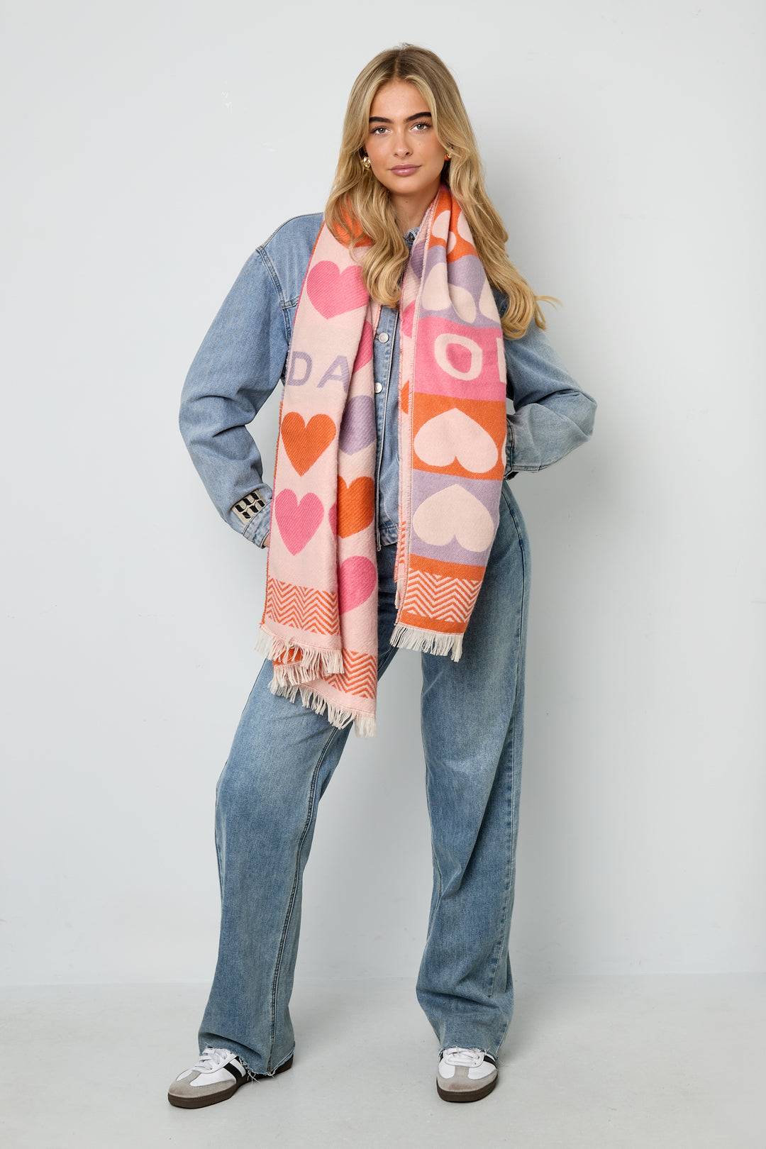 Scarf with hearts