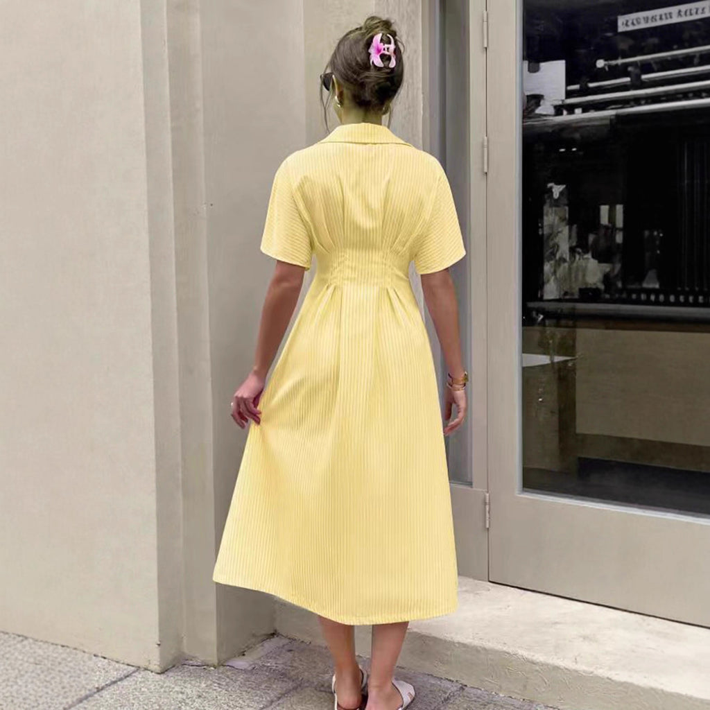 blue short sleeved women's shirt skirt