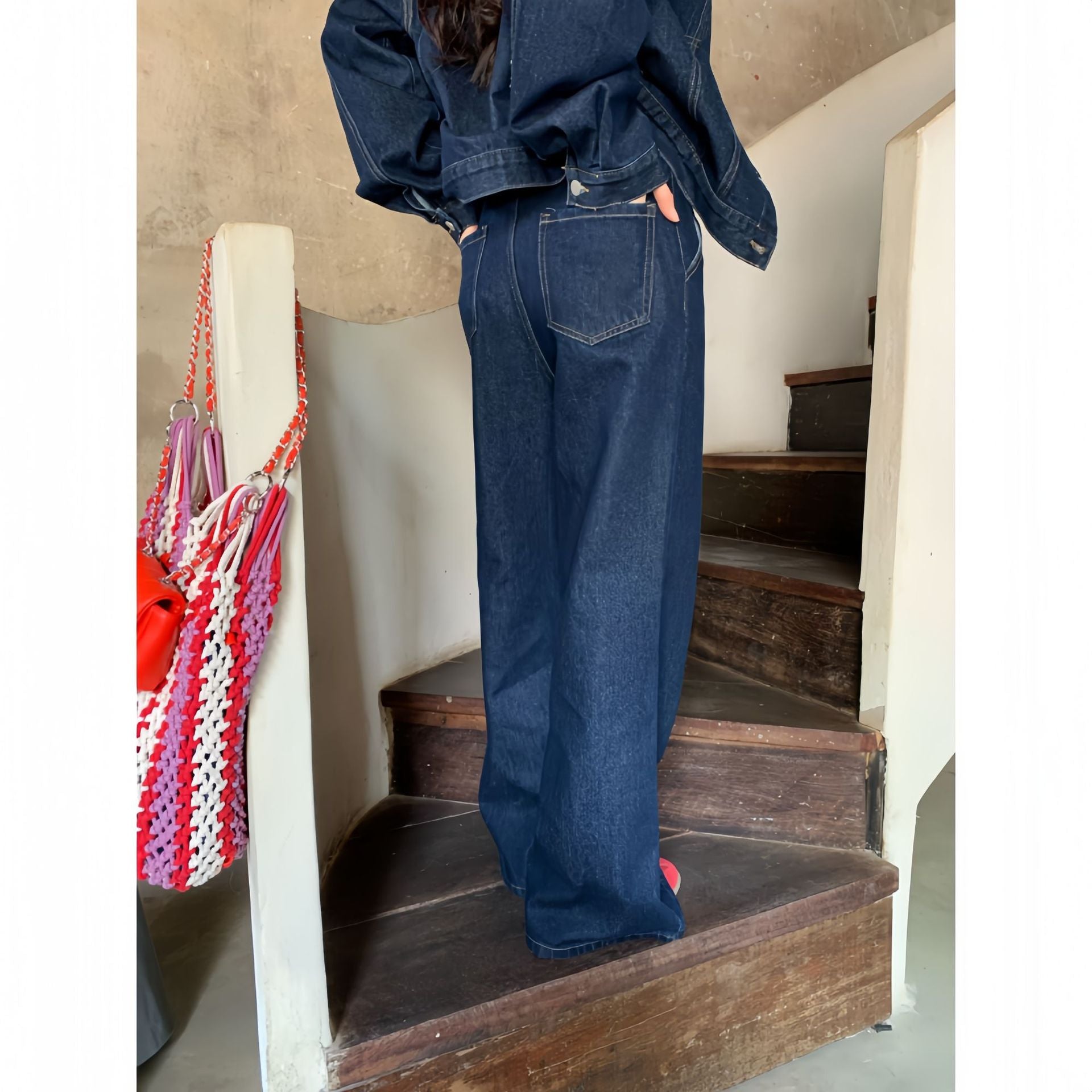 High waisted slightly flared jeans