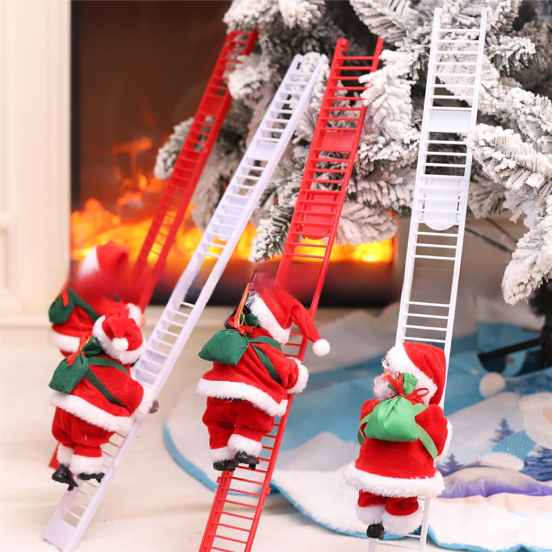 Electric Climbing Santa Claus Christmas Decoration with Music