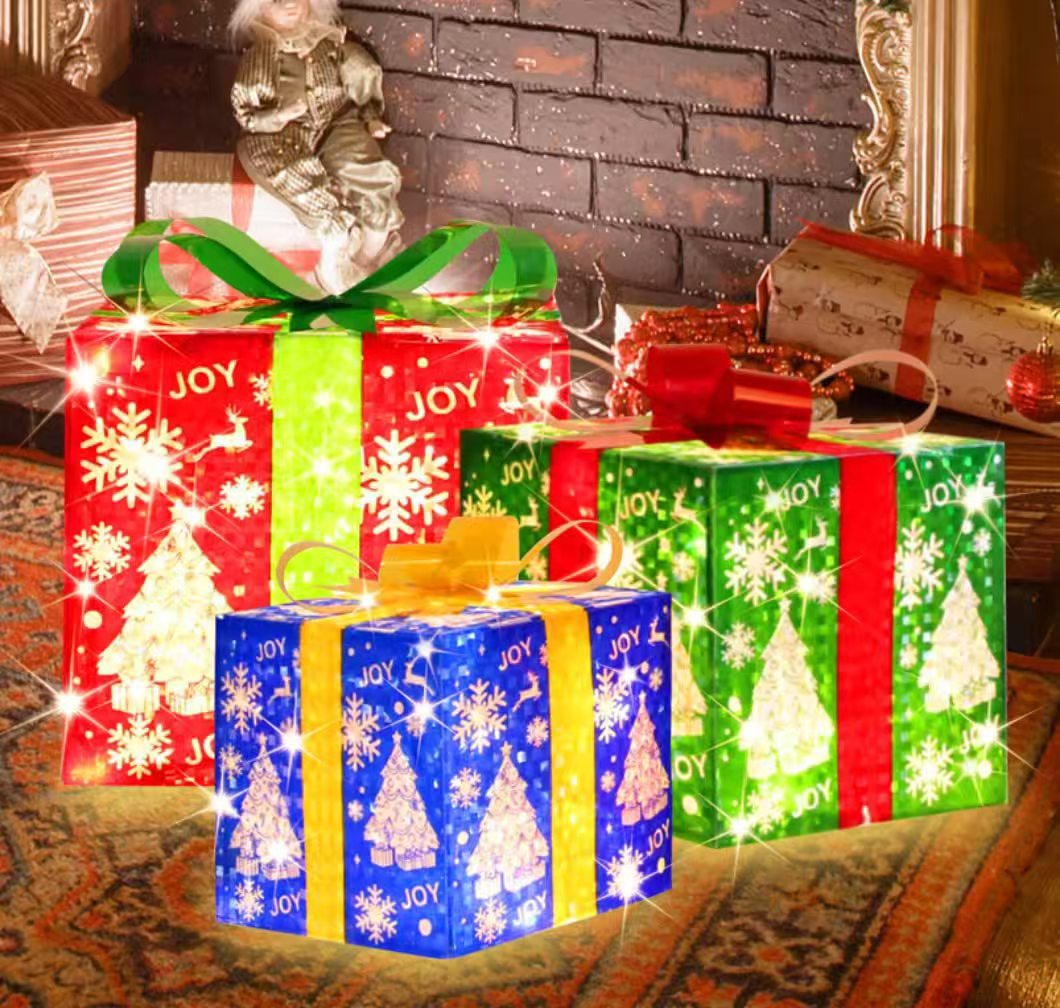 Christmas Decorative Light Gift Box Set with Remote Control