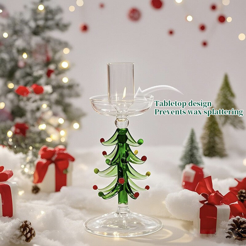 Nordic Borosilicate Glass Candle Holder, Christmas T for Homeree Tabletop Decor