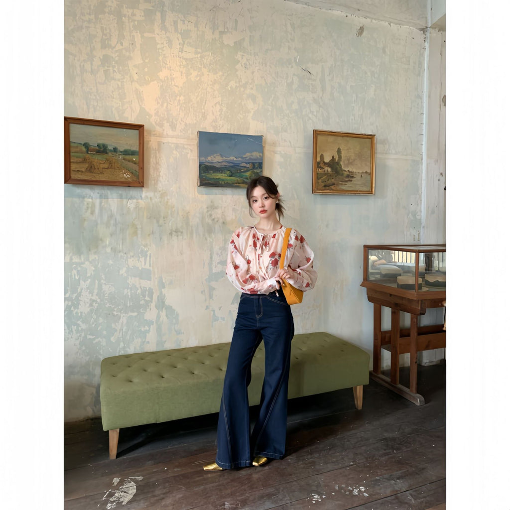 High waisted wide leg jeans