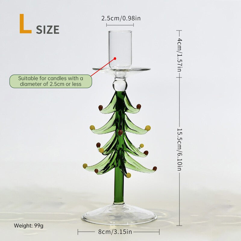 Nordic Borosilicate Glass Candle Holder, Christmas T for Homeree Tabletop Decor