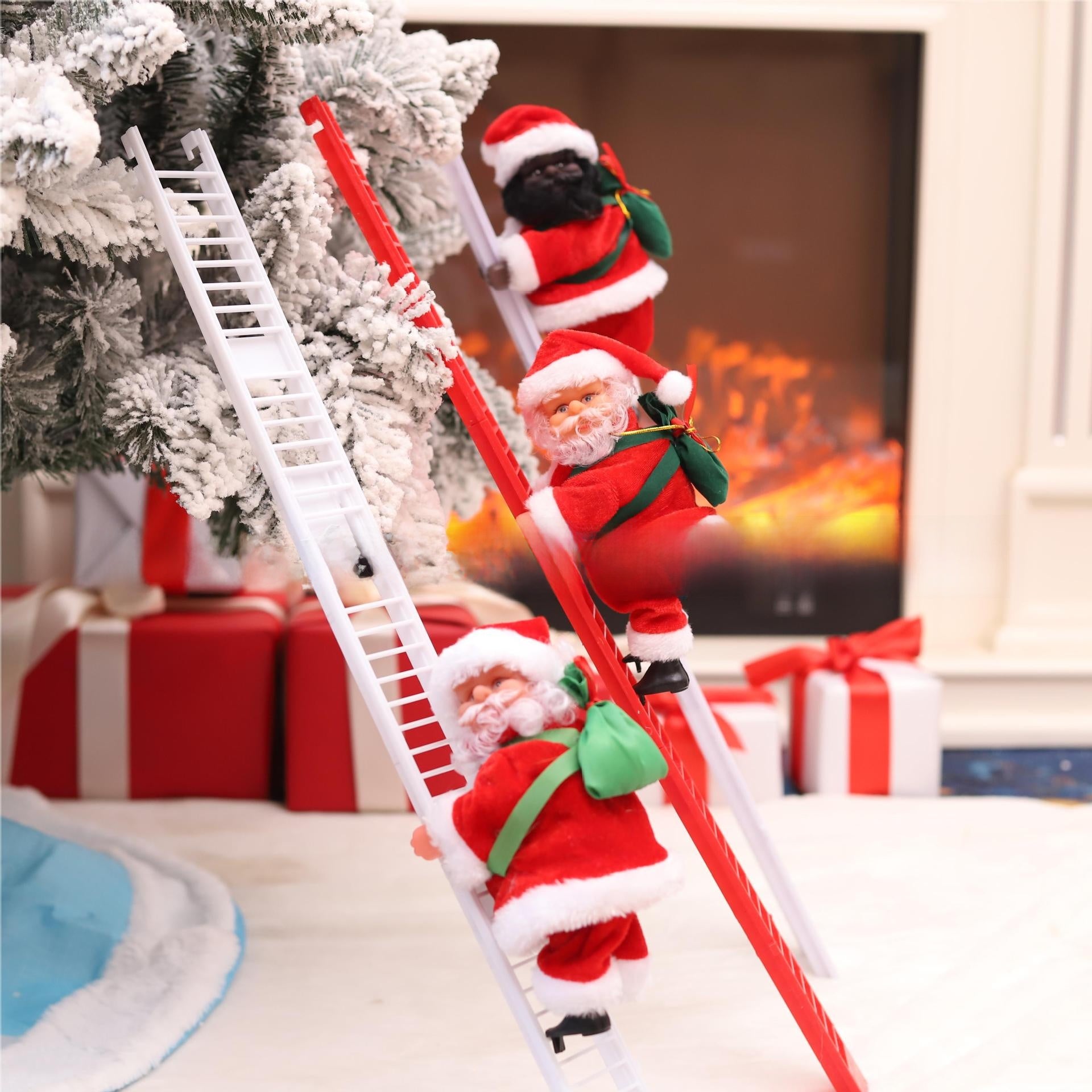 Electric Climbing Santa Claus Christmas Decoration with Music