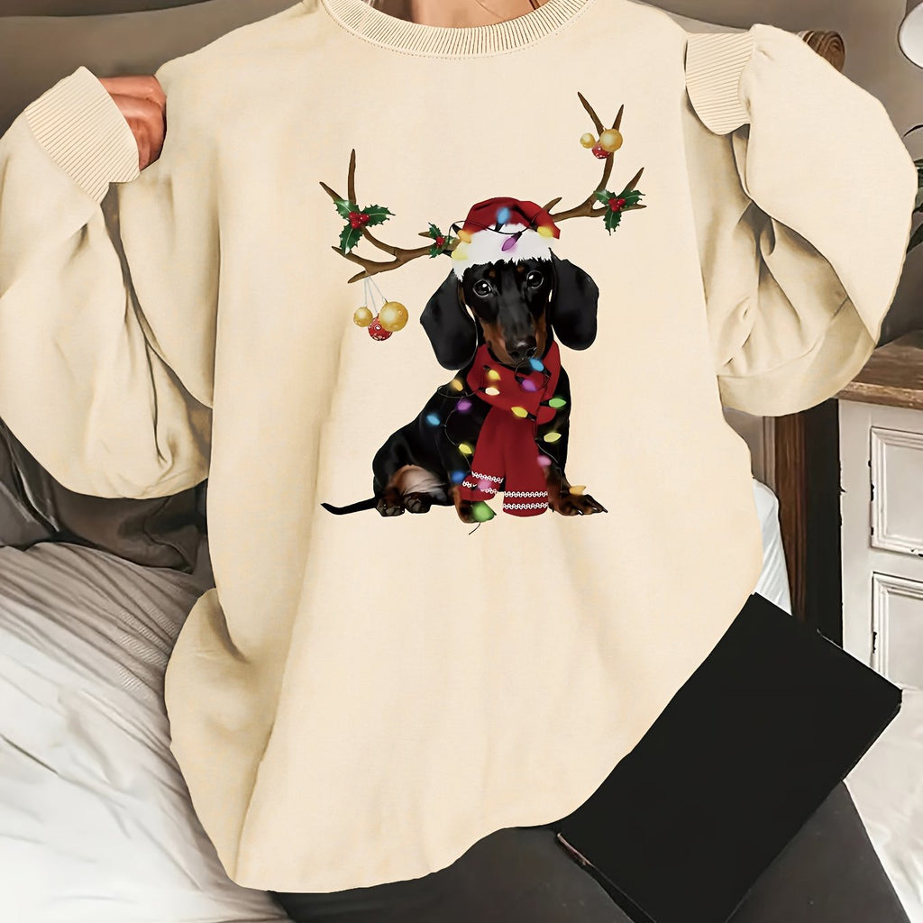 Christmas Dachshund Crew Neck Sweatshirt