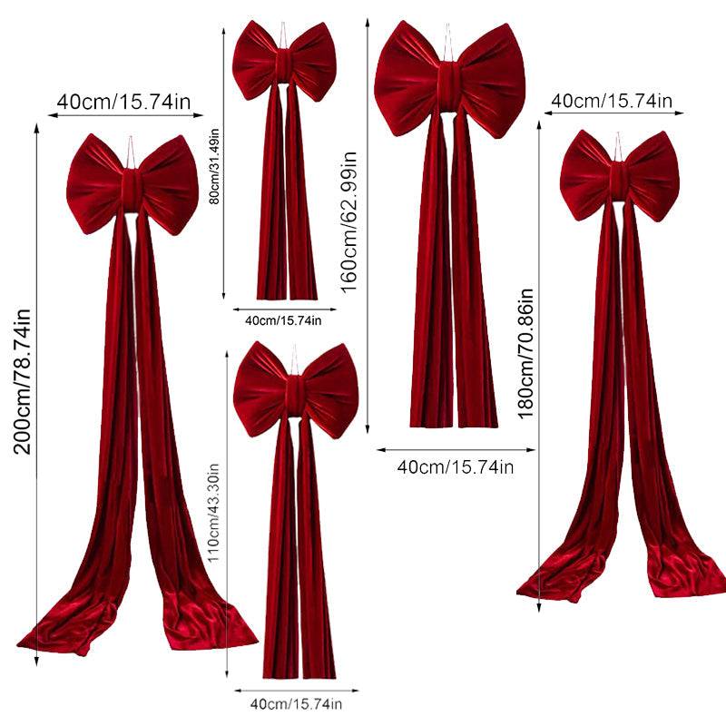 Large Wine Red Christmas Bow - Big Festive Tree Topper Decoration for Xmas
