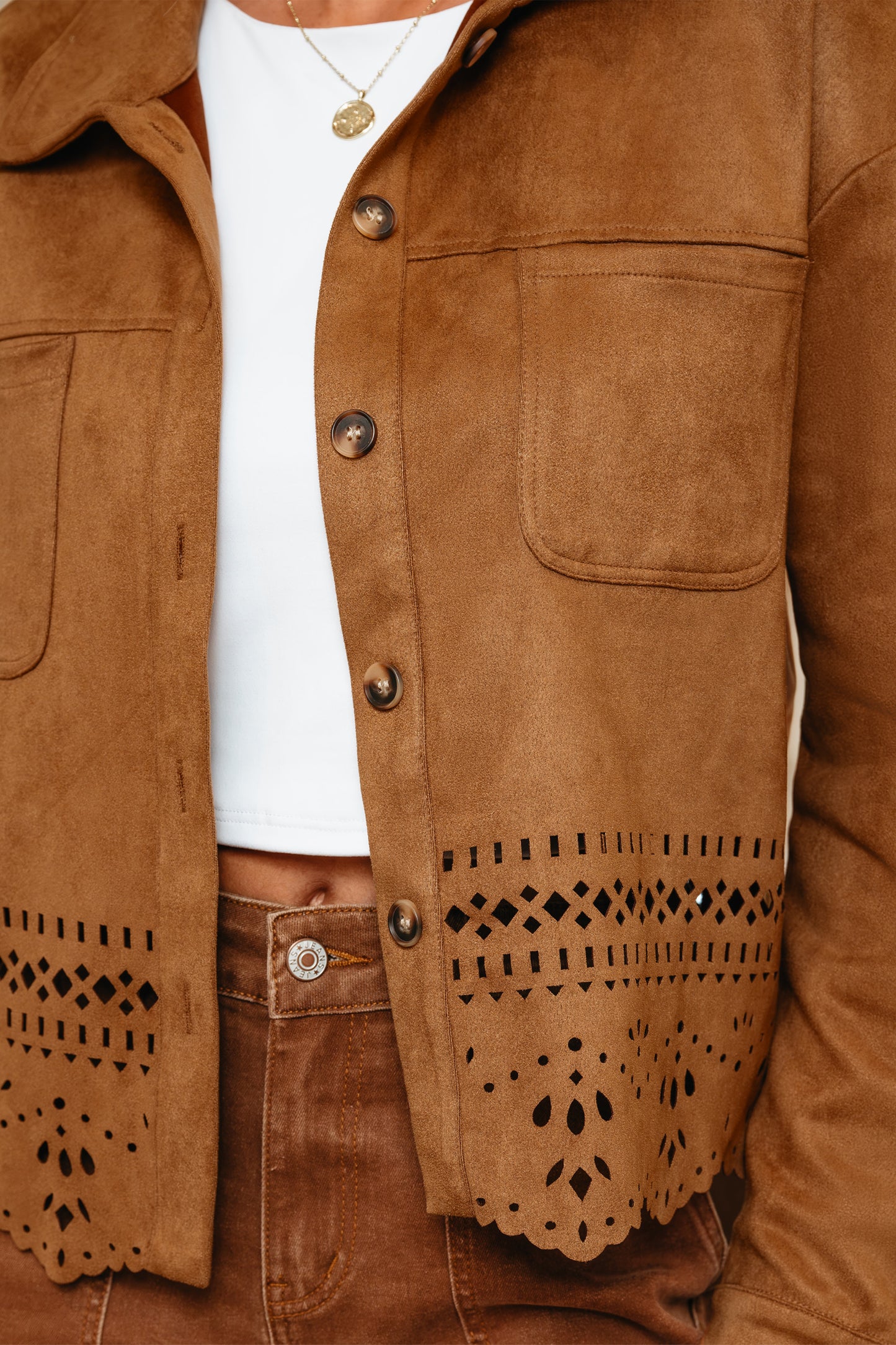 Hollowed Detail Retro Style Jacket