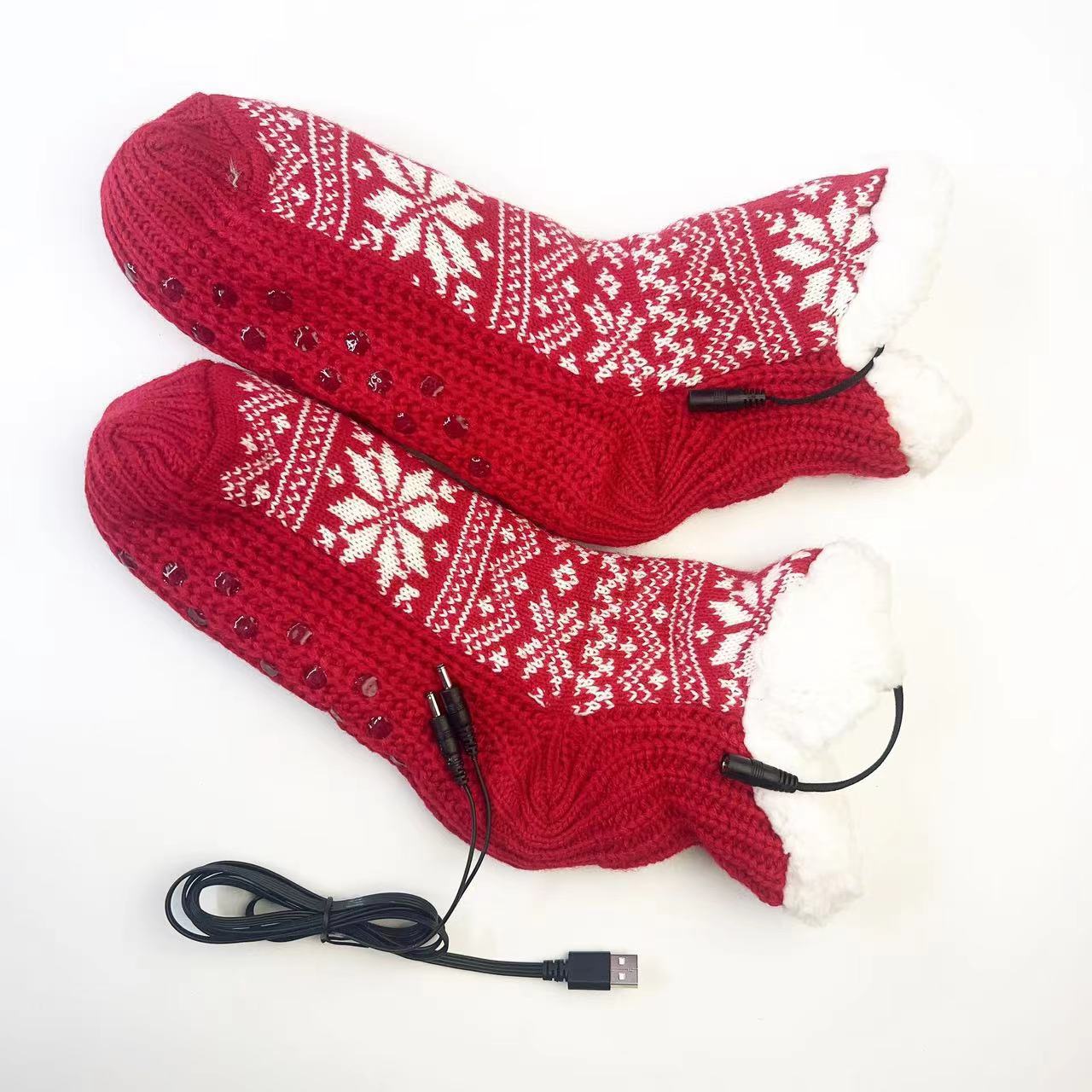USB Home Heating Foot Warmers - Christmas Warmth Socks