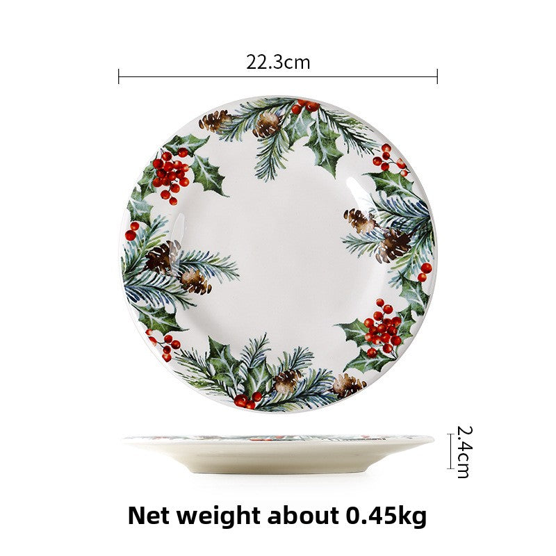 Christmas Themed Ceramic Dinner Plate