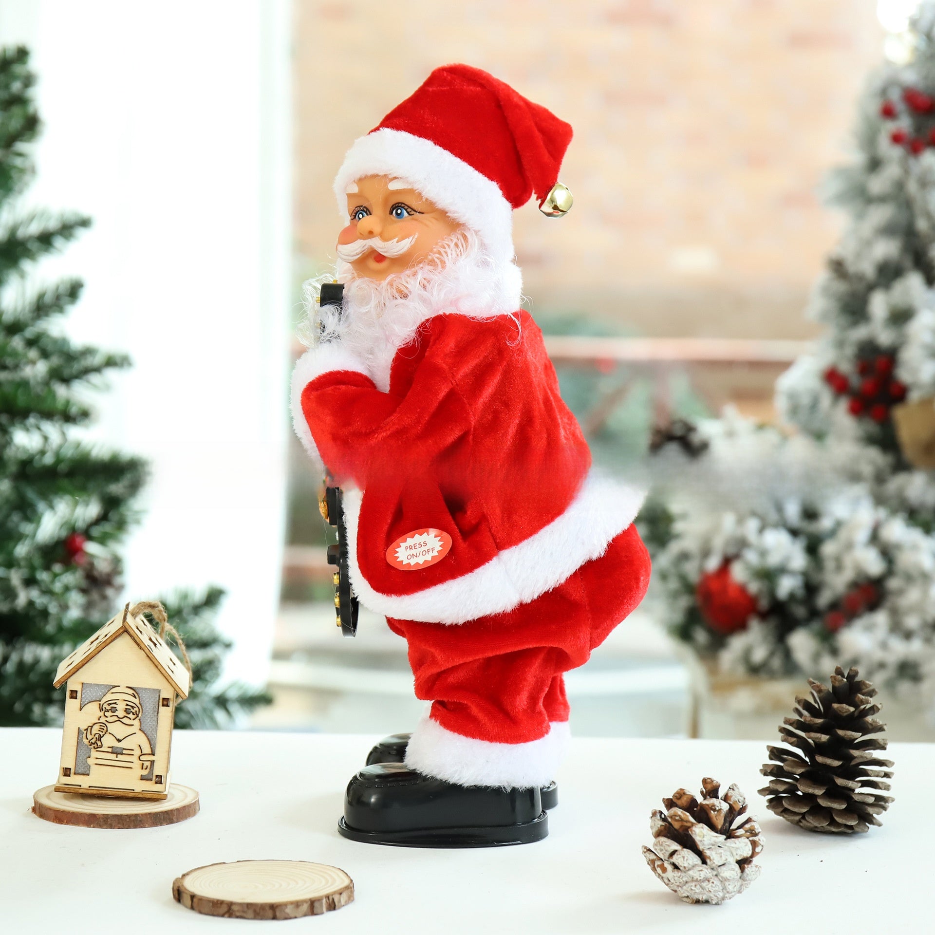 Electric Climbing Santa Claus Christmas Decoration with Music