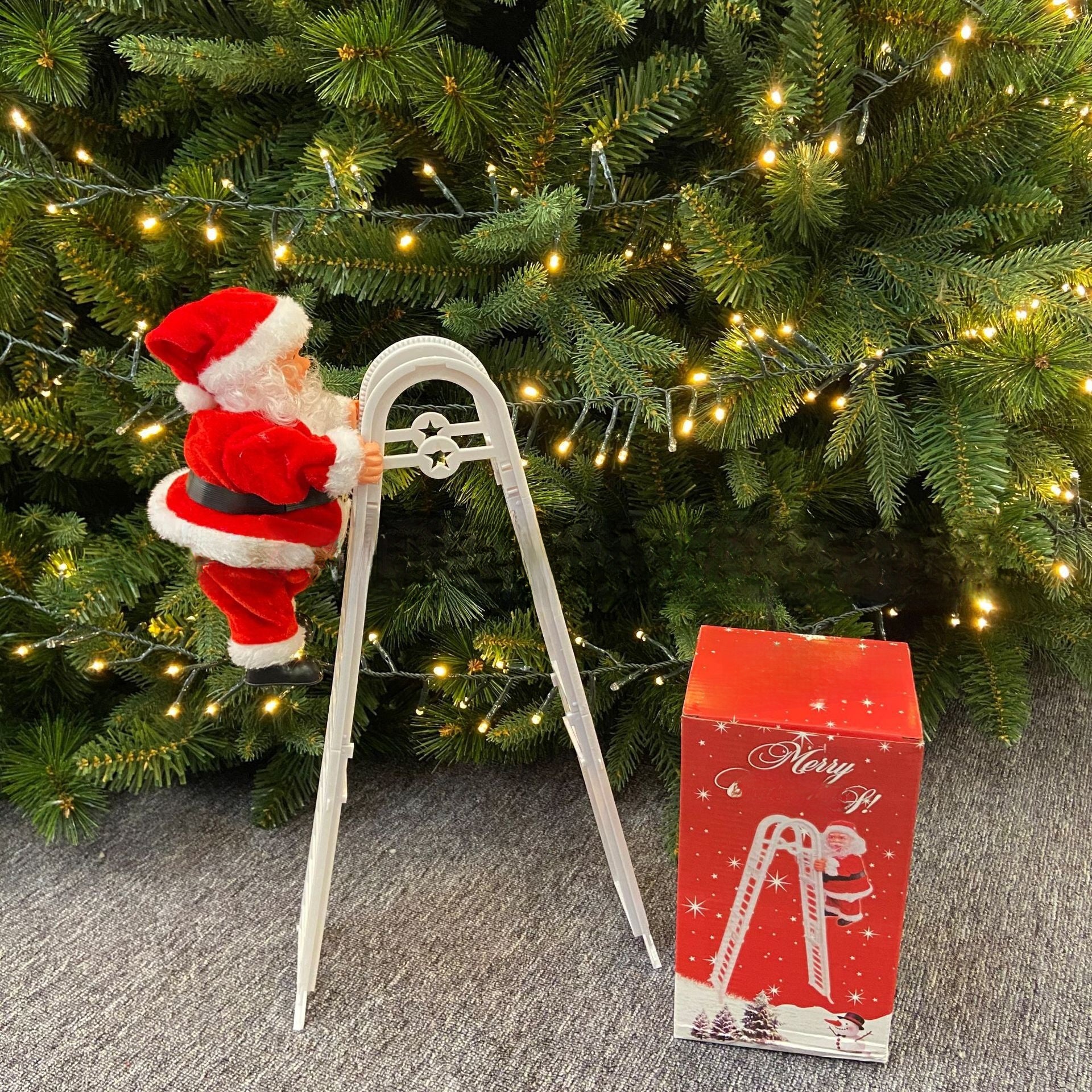 Electric Climbing Santa Claus Christmas Decoration with Music
