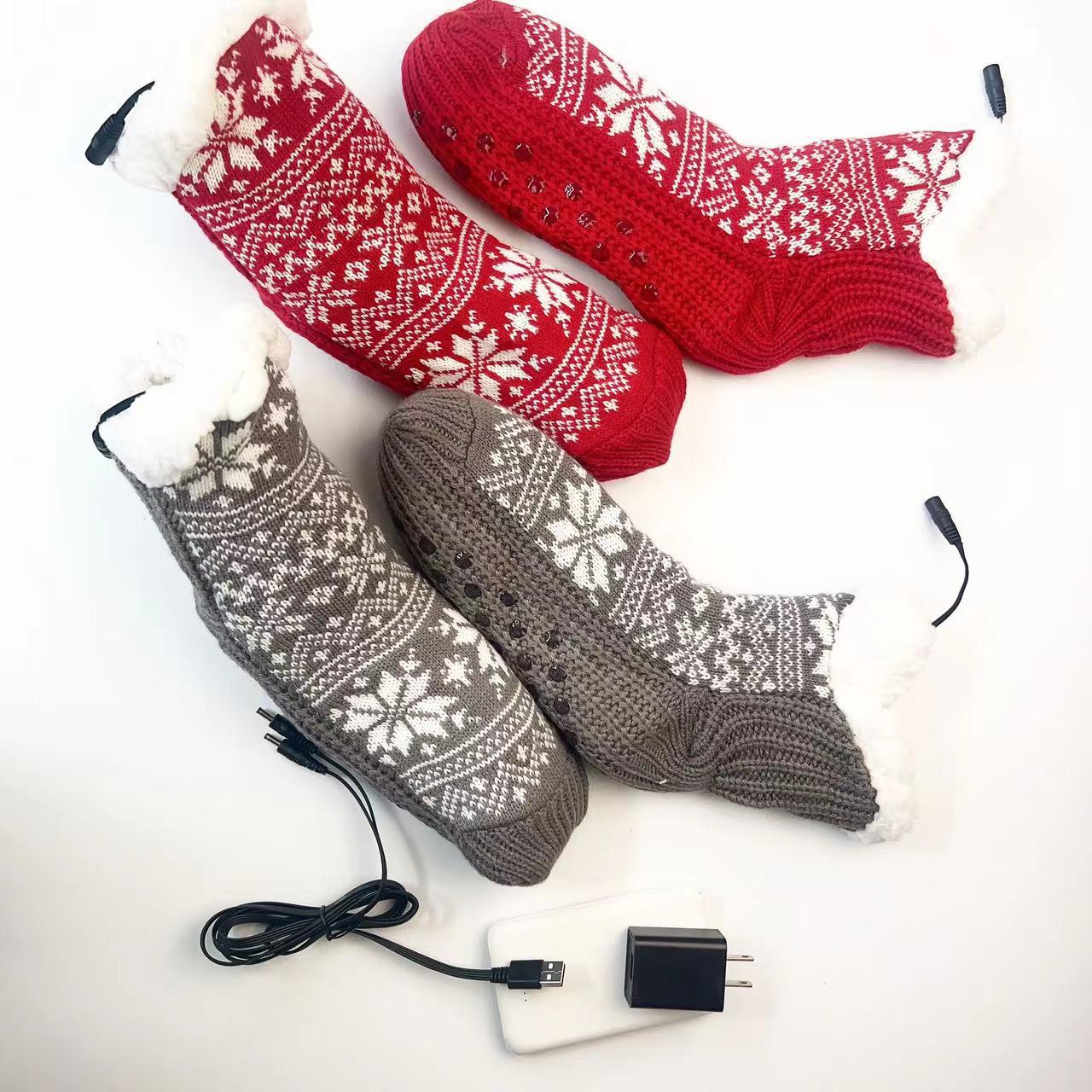 USB Home Heating Foot Warmers - Christmas Warmth Socks