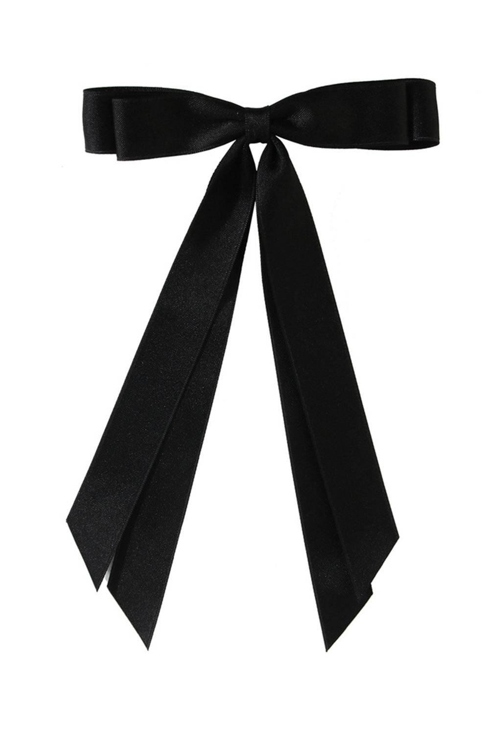 Black satin bow on a white background