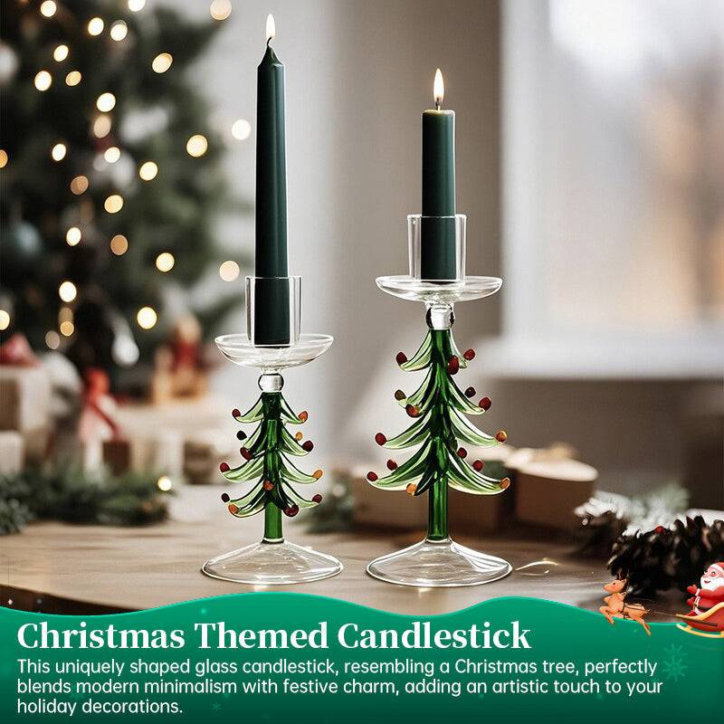 Nordic Borosilicate Glass Candle Holder, Christmas T for Homeree Tabletop Decor