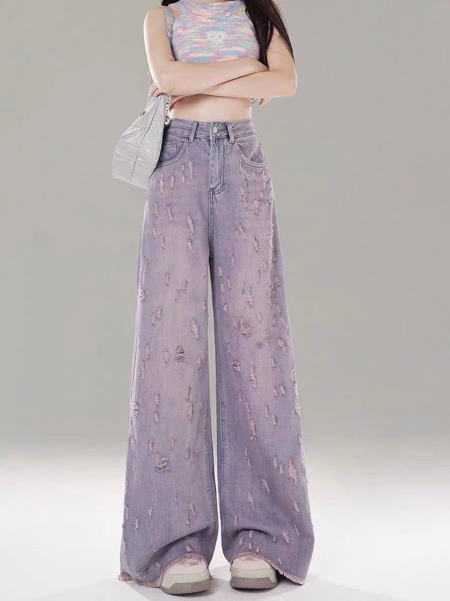 High-waisted wide-leg jeans
