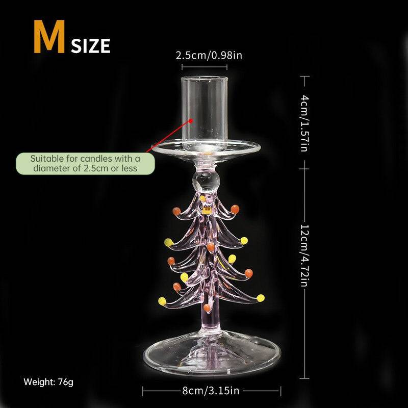 Nordic Borosilicate Glass Candle Holder, Christmas T for Homeree Tabletop Decor