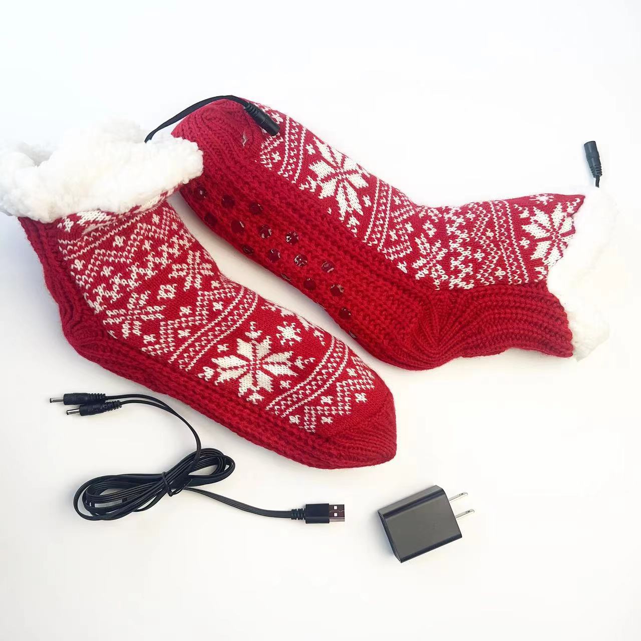 USB Home Heating Foot Warmers - Christmas Warmth Socks