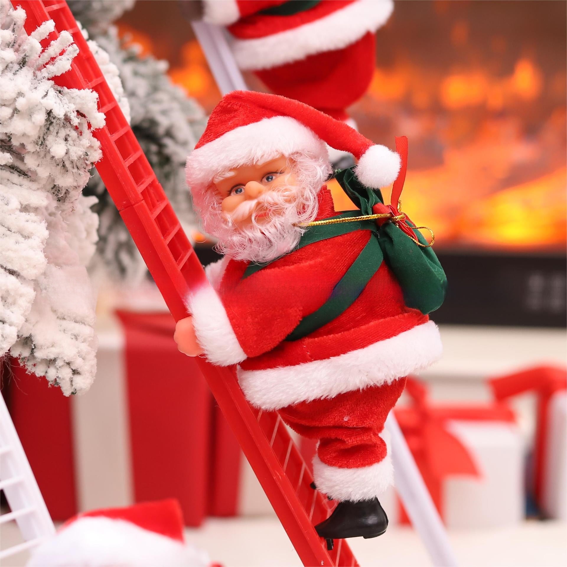 Electric Climbing Santa Claus Christmas Decoration with Music
