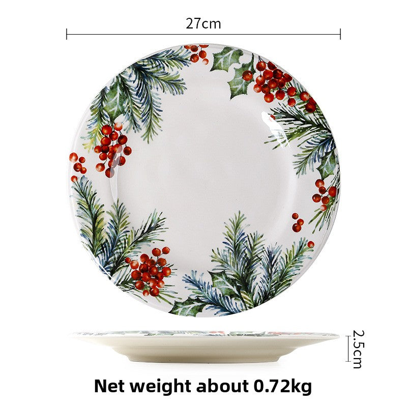 Christmas Themed Ceramic Dinner Plate