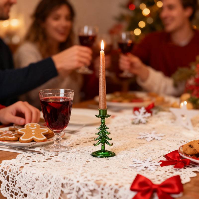 Nordic Borosilicate Glass Candle Holder, Christmas T for Homeree Tabletop Decor