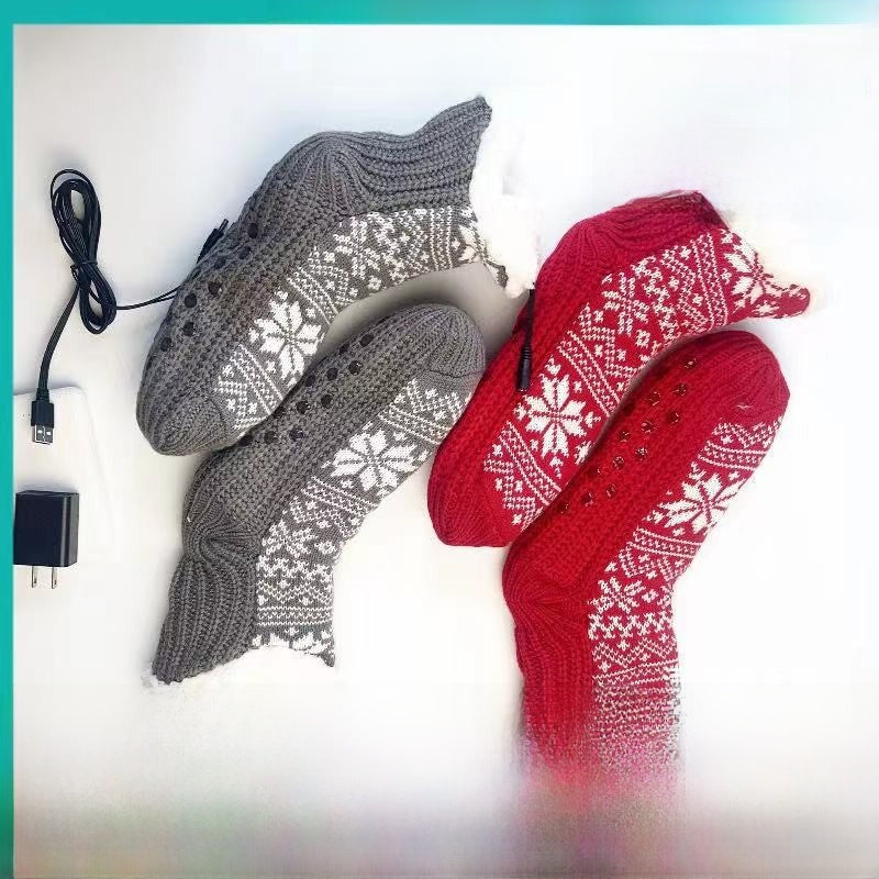 USB Home Heating Foot Warmers - Christmas Warmth Socks