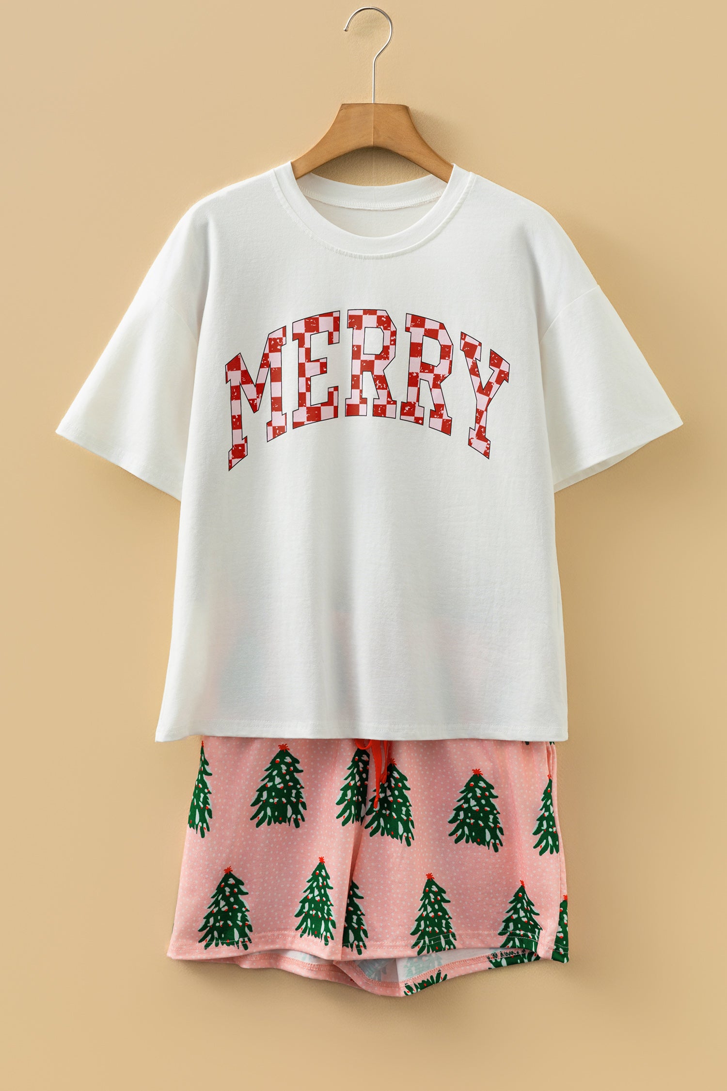 Christmas Tree Print Short Lounge Set