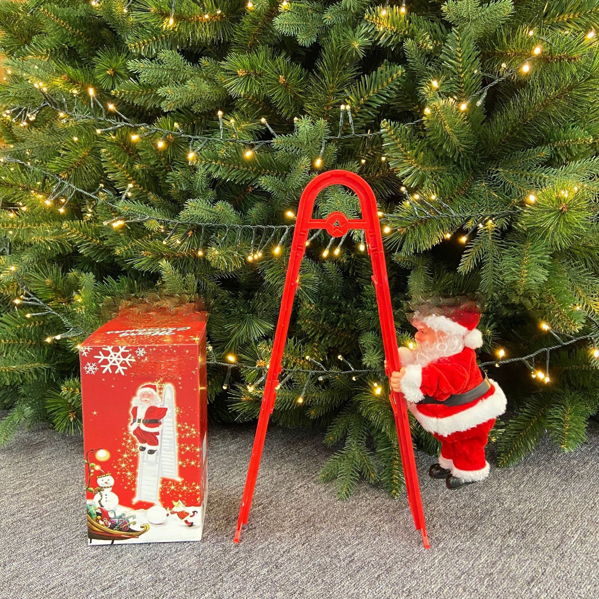 Electric Climbing Santa Claus Christmas Decoration with Music