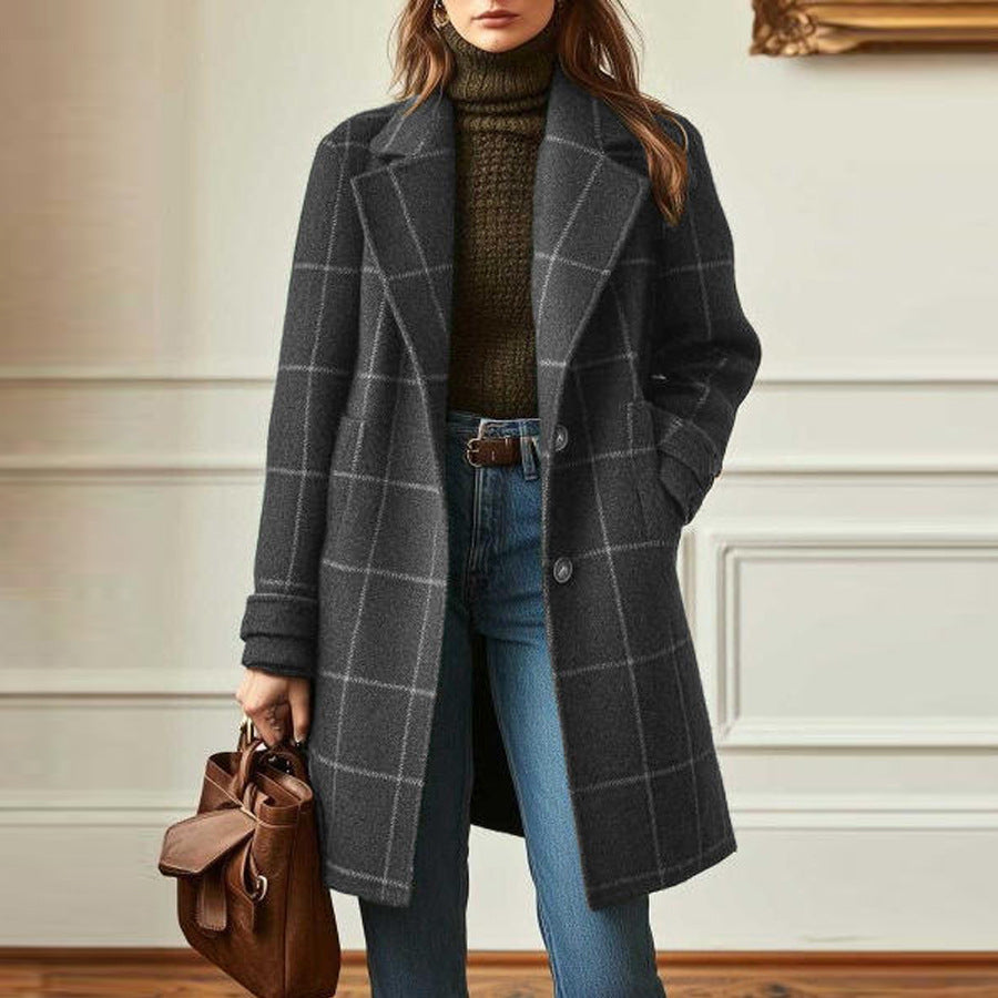 Long-sleeved button-down coat