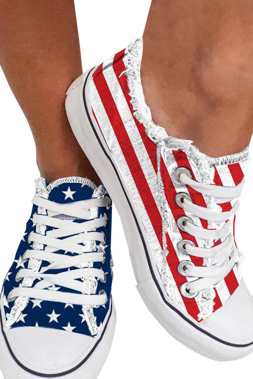 Blue American Flag Lace-up Canvas