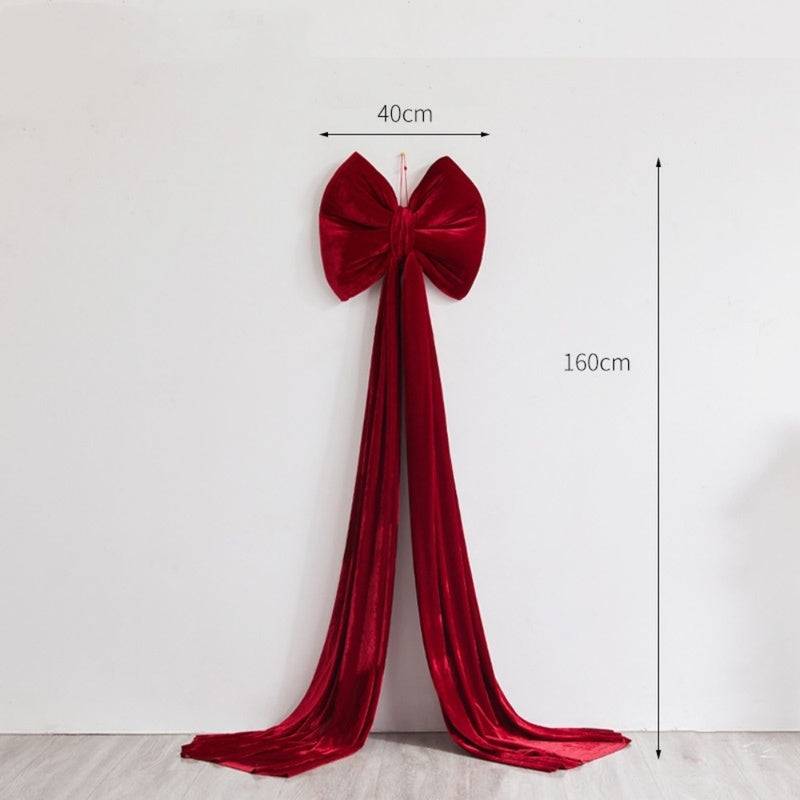 Large Wine Red Christmas Bow - Big Festive Tree Topper Decoration for Xmas
