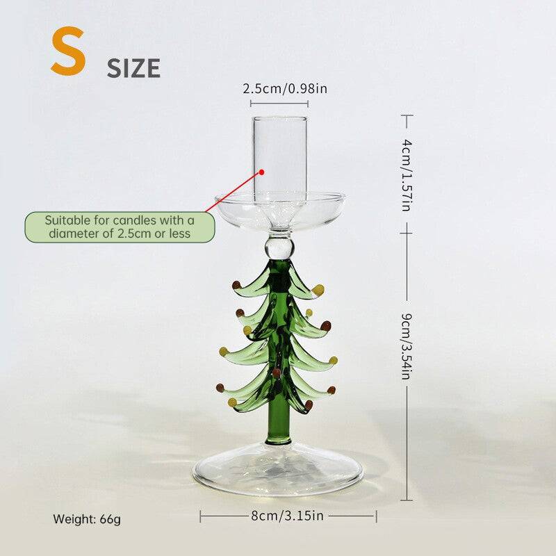 Nordic Borosilicate Glass Candle Holder, Christmas T for Homeree Tabletop Decor