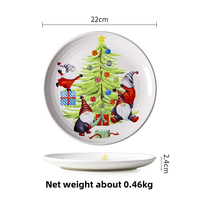Christmas Themed Ceramic Dinner Plate