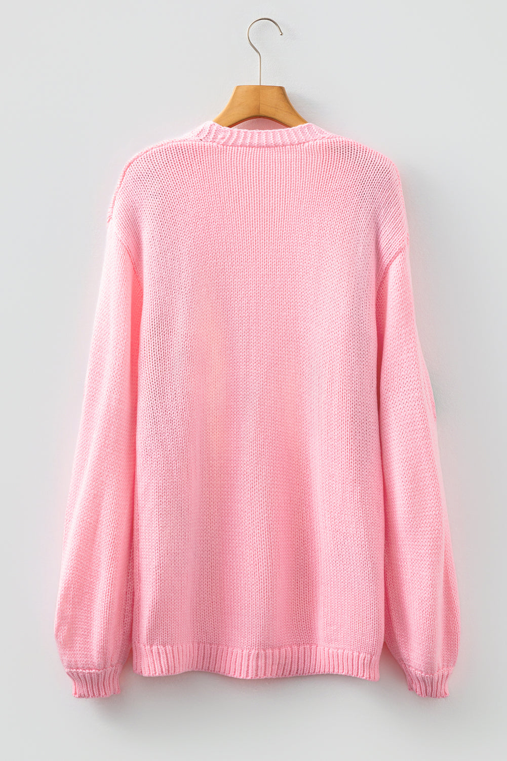 Christmas Tree Print Open Front Drop Shoulder Midi Cardigan