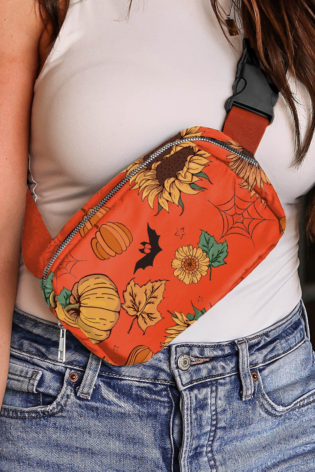 Orange   Halloween Graphic Crossbody Bag
