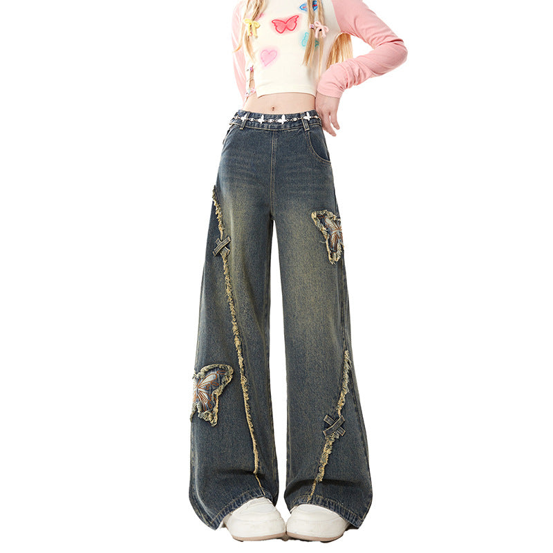 Side-zip wide-leg pants