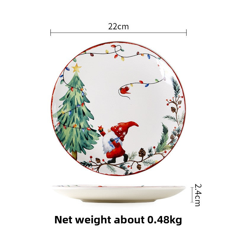 Christmas Themed Ceramic Dinner Plate