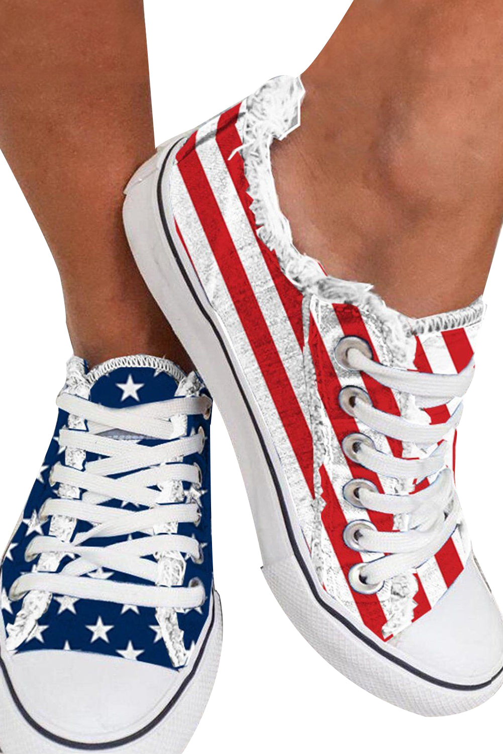 Blue American Flag Lace-up Canvas