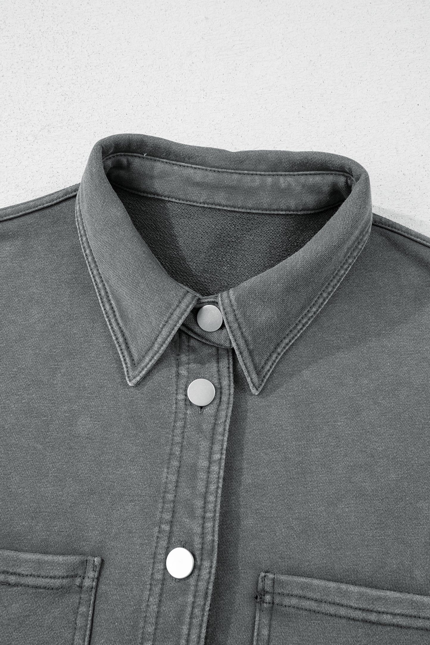 Drop Shoulder Shacket with Side Slit