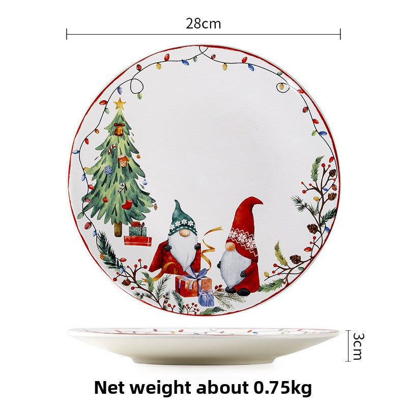 Christmas Themed Ceramic Dinner Plate