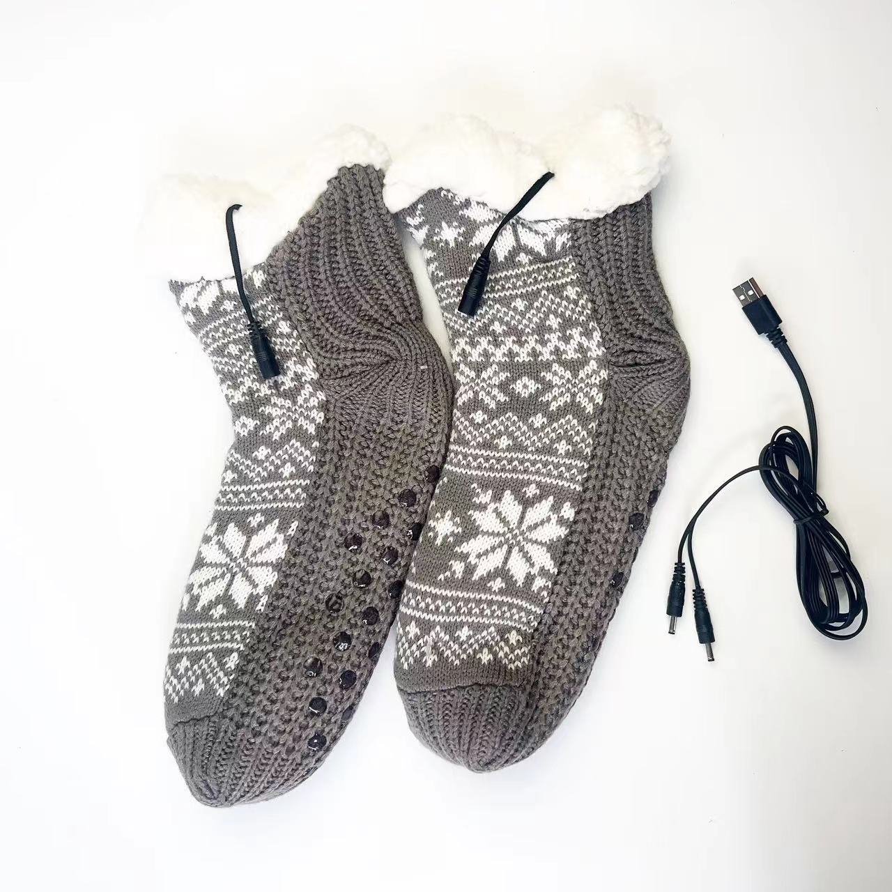 USB Home Heating Foot Warmers - Christmas Warmth Socks